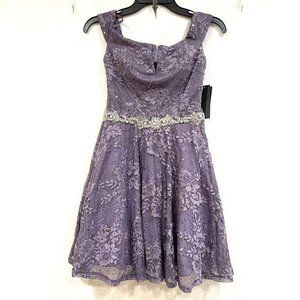City Studio Juniors Purple Off the Shoulder Dress